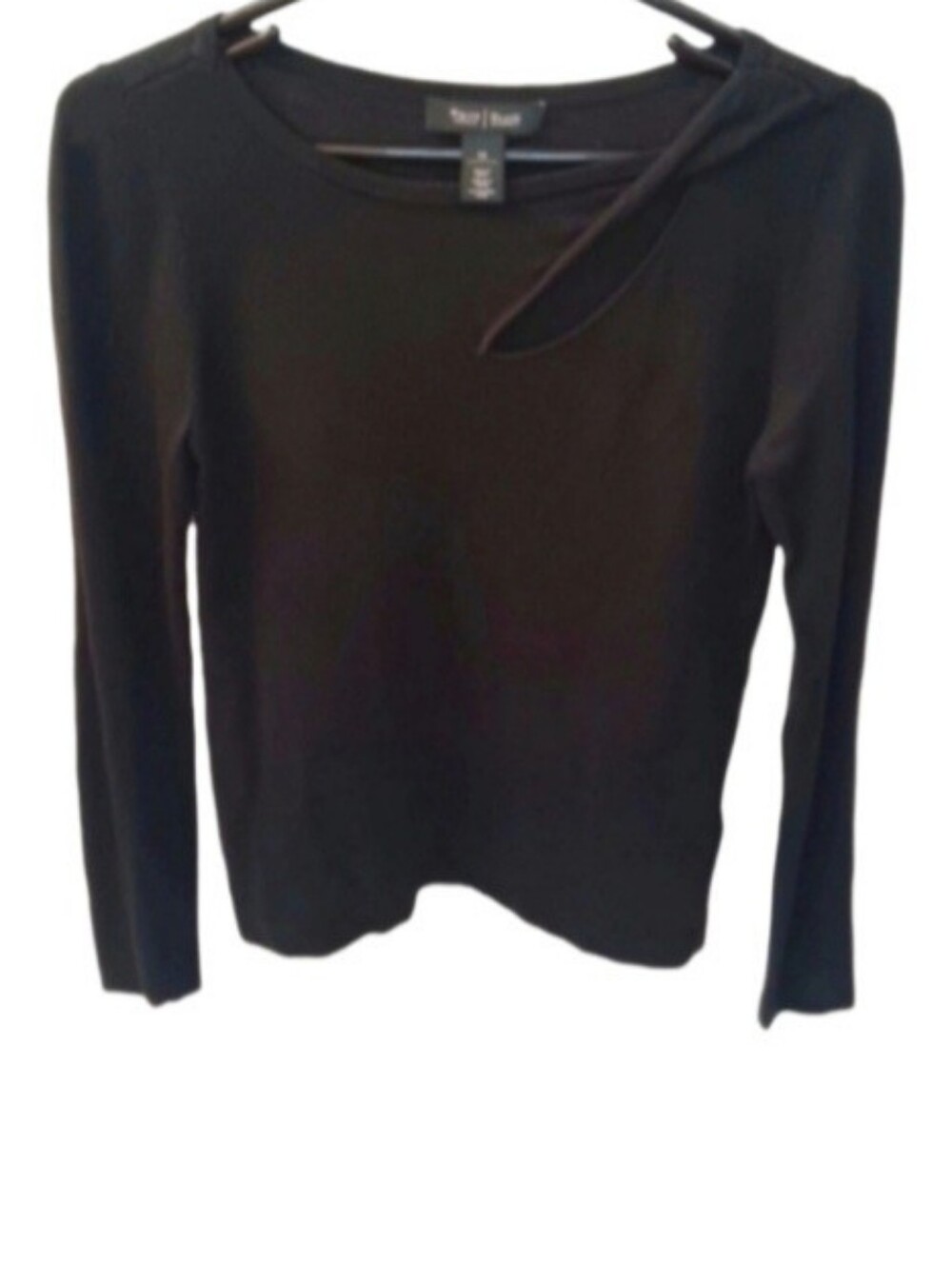 White House Black Market Long Sleeve Black Top | EUC | Peek-A-Boo Opening